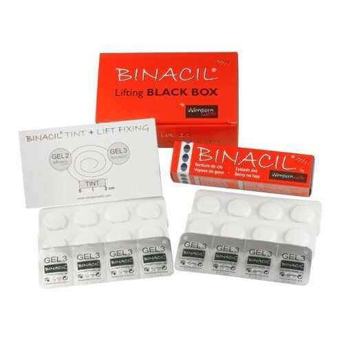 BINACIL Lifting BOX Tint & Lift Fixing / mit GEL 3 (blau-schwarze Farbe und Gel 3)